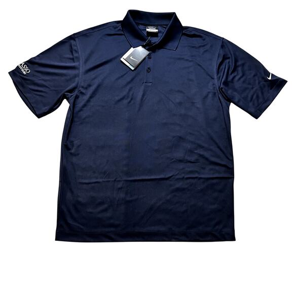 Nike Golf Men's Dri-Fit Polo Shirt Navy Blue Medium Performance Activewear - Picture 1 of 6